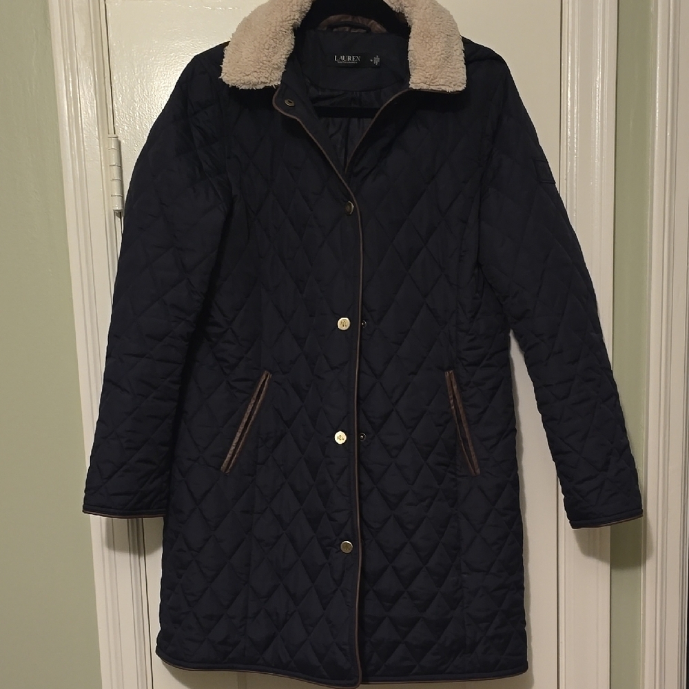 L.L. Bean Women's Navy Quilted Coat